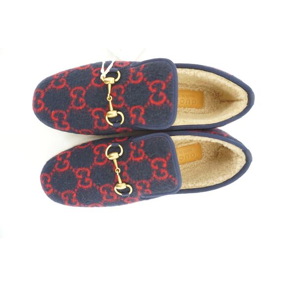 Gucci Fria GG Horsebit Espadrille Loafer Blue Size 7.5G men dress shoe Wool Fur main image 11